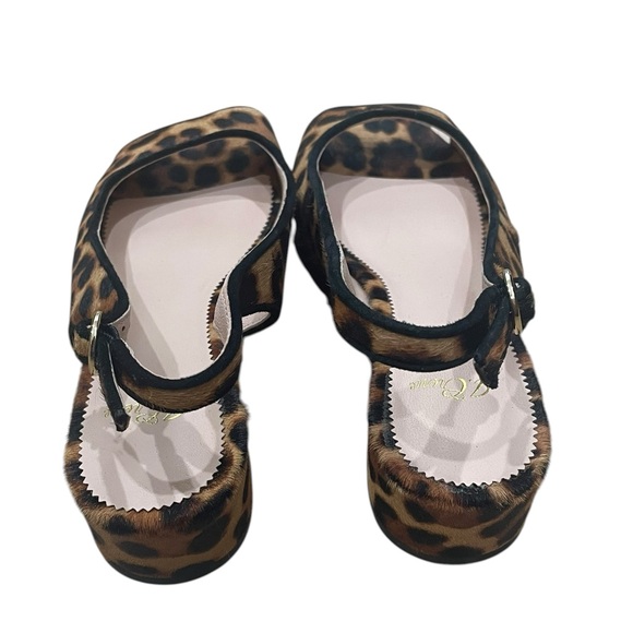 J crew Open-toe slingback heels in leopard calf hair shoes 7.5 - Picture 5 of 6